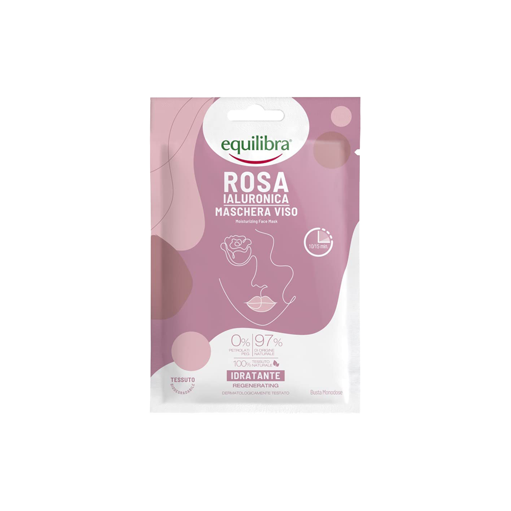 Equilibra Rosa Ialuronica Maschera Viso Idratante, , large