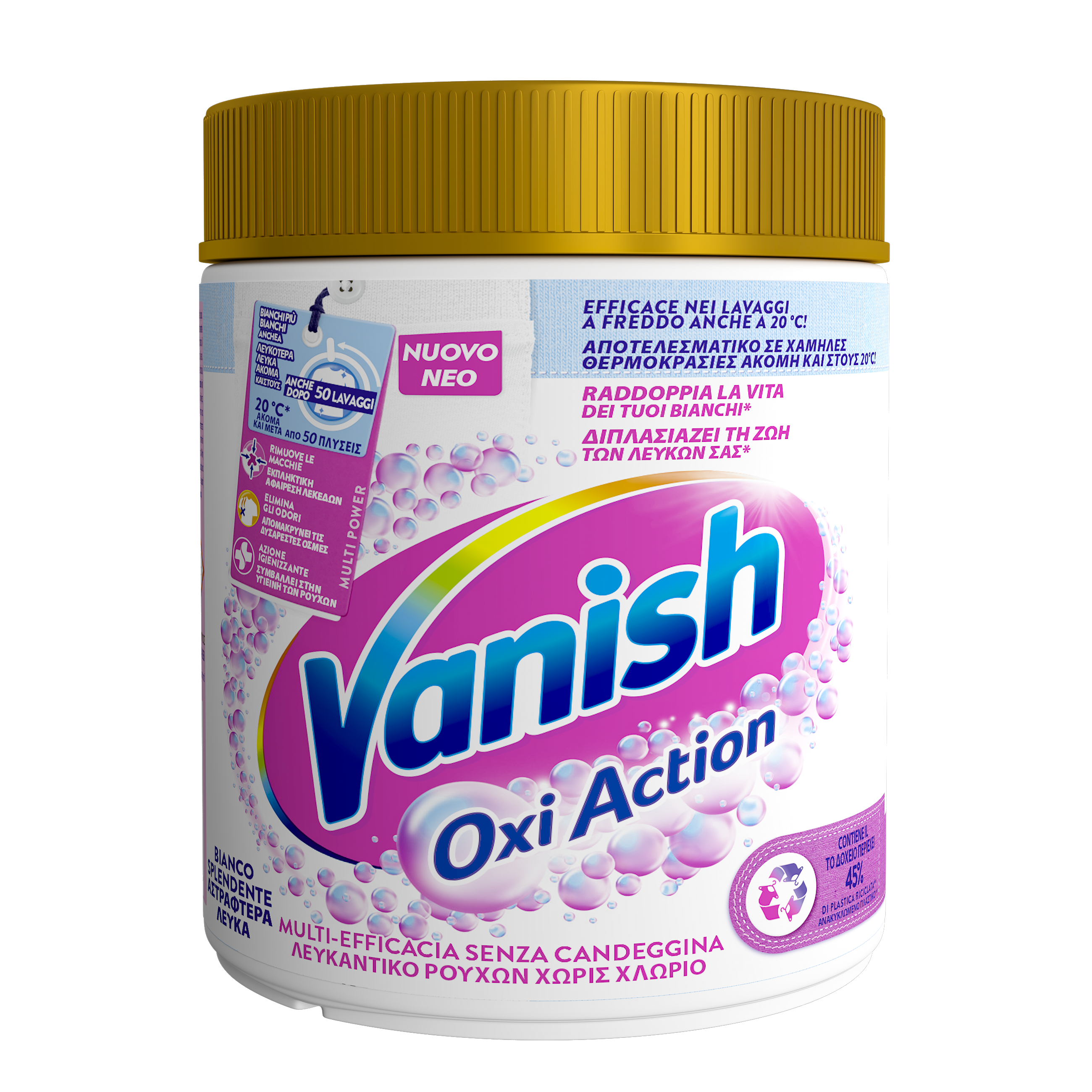Vanish Polvere Bianco Splendente Smacchiatore Bucato 500 gr - -