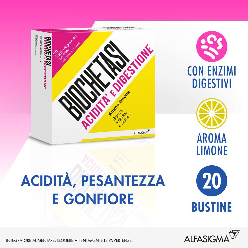 Biochetasi Digestione e Acidità 20 Bustine Aroma Limone, , large
