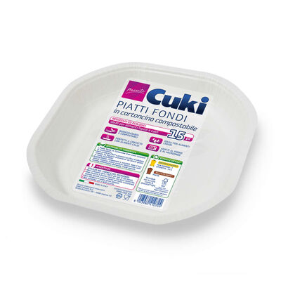 Cuki Piatti Fondi in Cartoncino 15 Pezzi