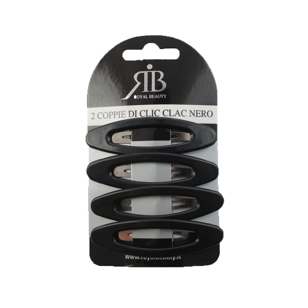 Royal Beauty Clic Clac 2 Coppie Nero, , large