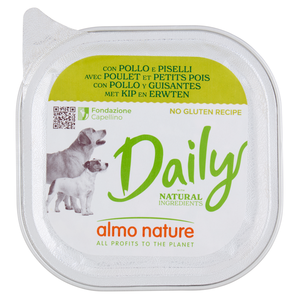 Almo Nature Daily Nutrition Menù Dog 100 gr Pollo e piselli - confezione da 32 pezzi - Cibo umido per cani - 1° ORDINE? scegli tra BZR5 - BZR20 + 200 pt fedeltà - Immagine 4