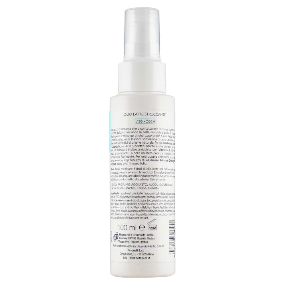 Dermovitamina Calmilene Olio Latte Struccante Viso - Occhi 100 ml, , large
