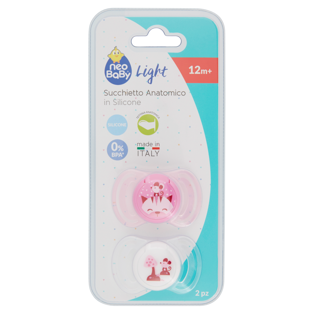 Neo Baby Light Succhietto Anatomico in Silicone 12m+ 2 Pezzi Assortito, , large
