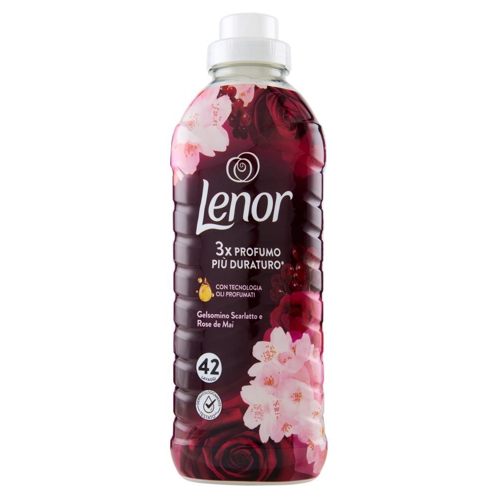 Lenor Ammorbidente Lavatrice Concentrato Gelsomino Scarlatto e Rose de Mai 42 Lavaggi - -