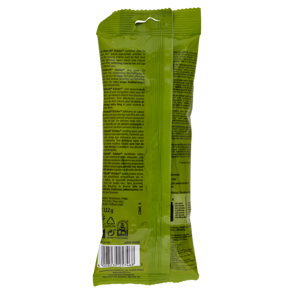 Vitakraft Kräcker Original + Verdure & Barbabietola Rossa Conigli Nani 2 Pezzi 112 g, , large