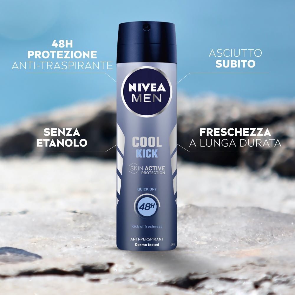 Nivea Men Cool Kick Deodorante Uomo Spray 150 ml, , large