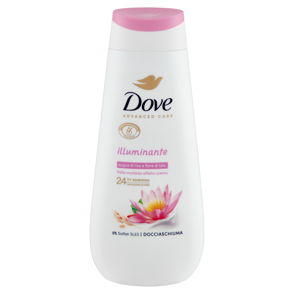 Dove Advanced Care Docciaschiuma Acqua di Riso e Fiore di Loto 225 ml - -