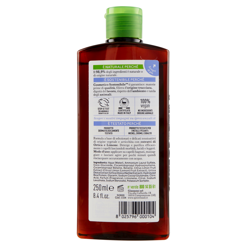 I Provenzali Shampoo Erboristico Limone e Ortica 250 ml, , large