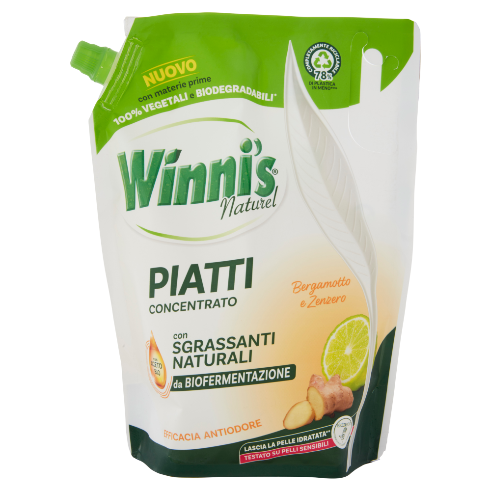 Winni's Naturel Patti Concentrato Bergamotto e Zenzero Pouch 900 ml, , large