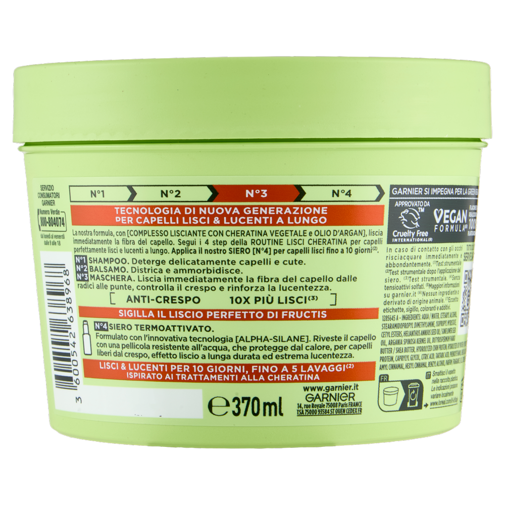Fructis Lisci Cheratina N&deg;3 Maschera 370 ml, , large