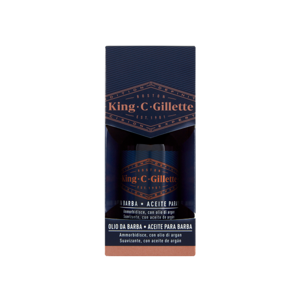 Gillette King C. Olio da Barba con Olii di Argan, Jojoba e Avocado 30 ml - -