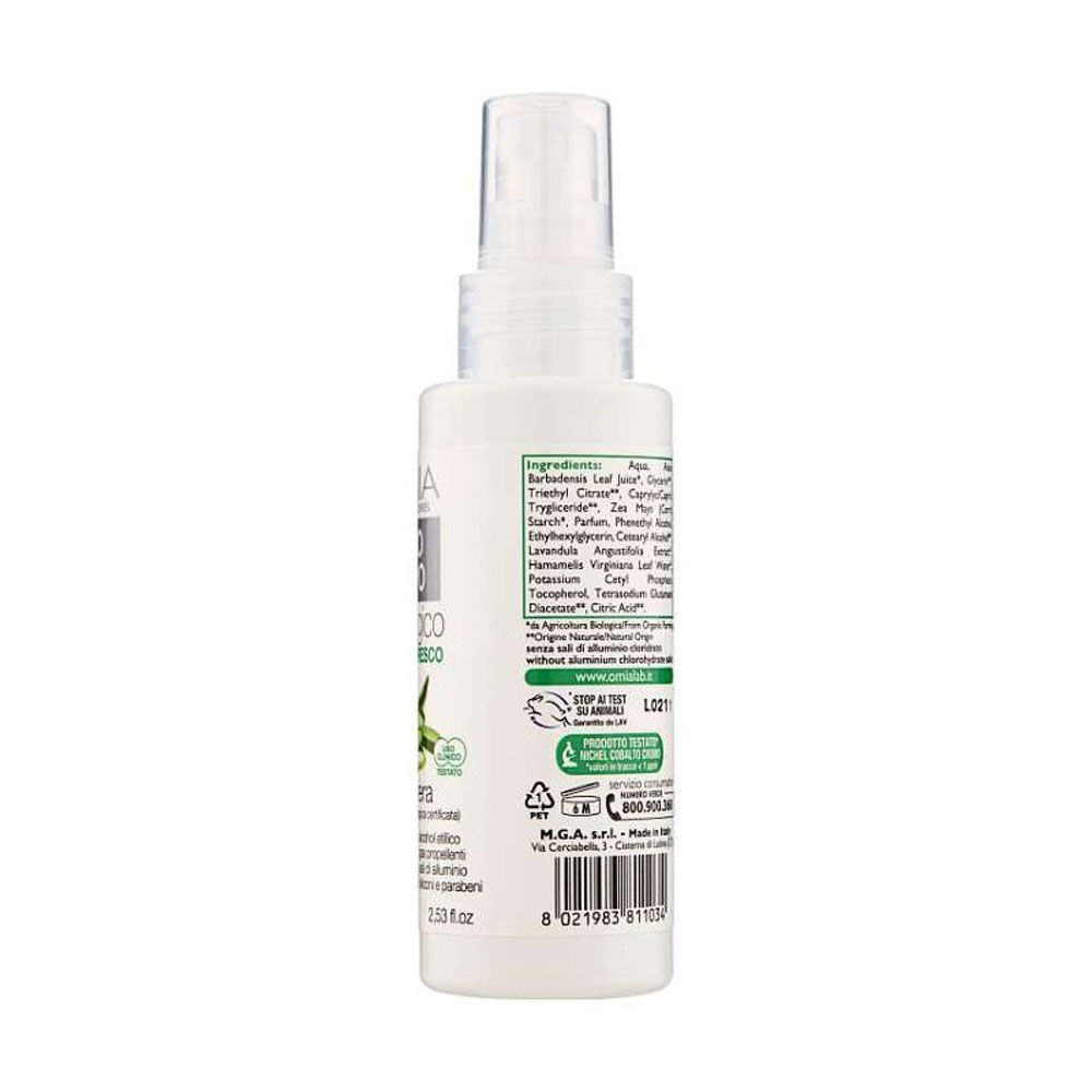 Omia Ecobiologico Deodorante No Gas Aloe 75ml, , large