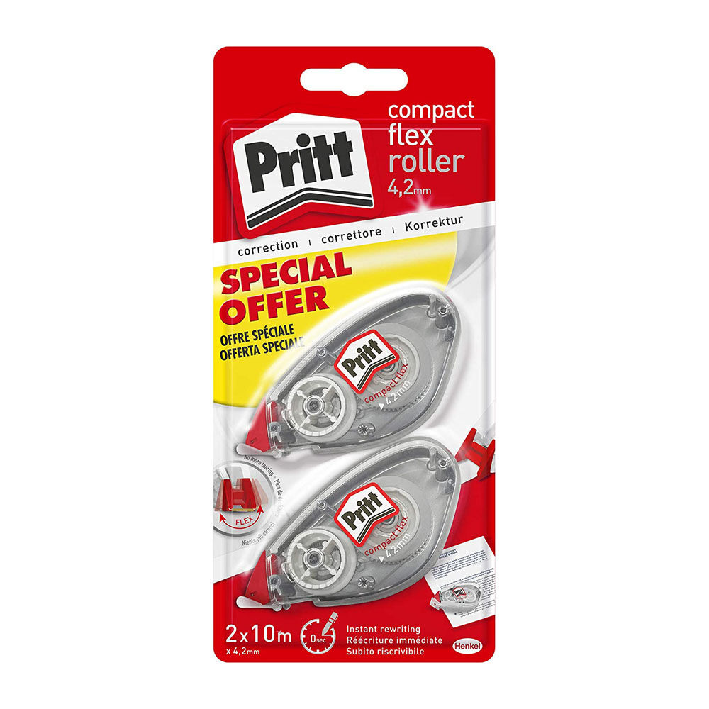 Pritt Correttore Roller Bianchetto a Nastro 10m 2 Pezzi - -