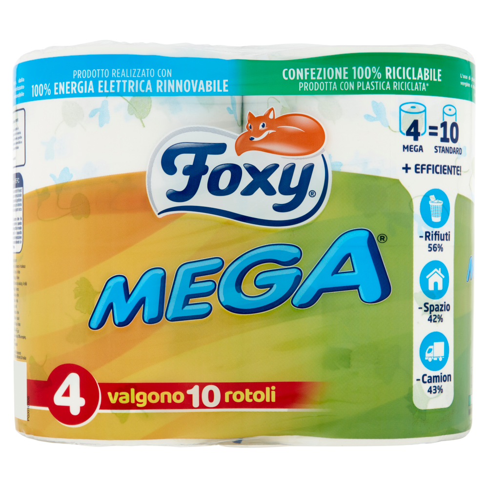 foxy Mega Carta igienica 2 Veli Decorata 4 Rotoloni - -