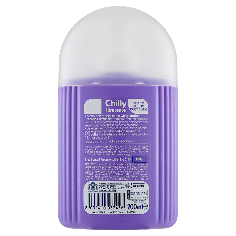Chilly Idratante Detergente Intimo 200 ml, , large