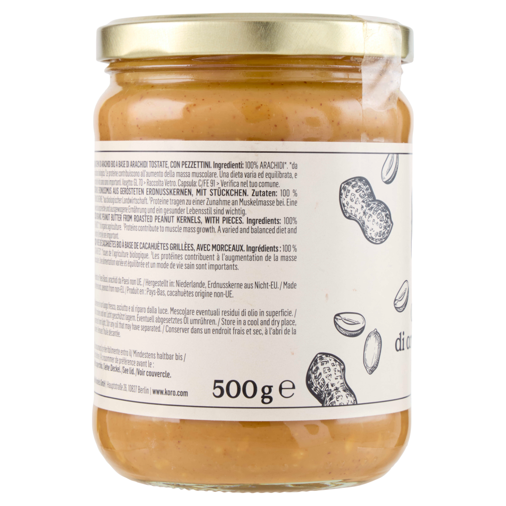 KoRo Crema di Arachidi Bio Crunchy 500 g, , large