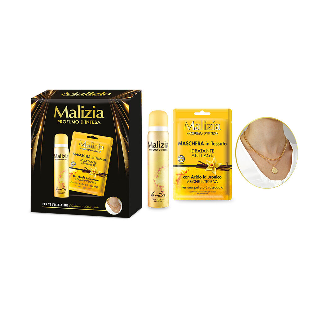 Malizia profumo d'intesa cofanetto animalier: beauty in velluto + seduction parfum 100 ml + maschera in tessuto antiage, , large
