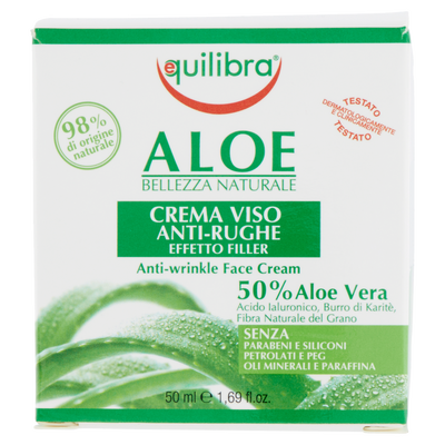 Equilibra Aloe Crema Viso Anti-Rughe Effetto Filler 50 ml