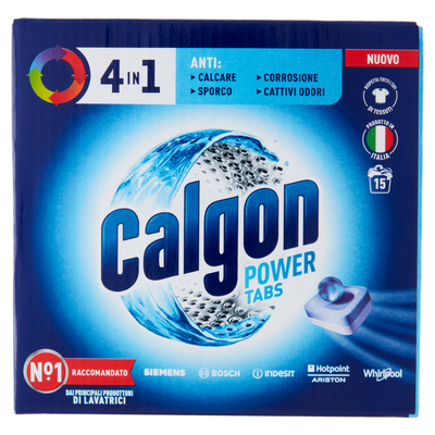 Calgon Power Tabs 4in1 Anticalcare lavatrice 15 Tabs 
