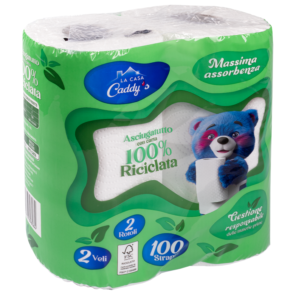 La Casa Caddy's Asciugatutto Riciclato 2 Rotoli, , large