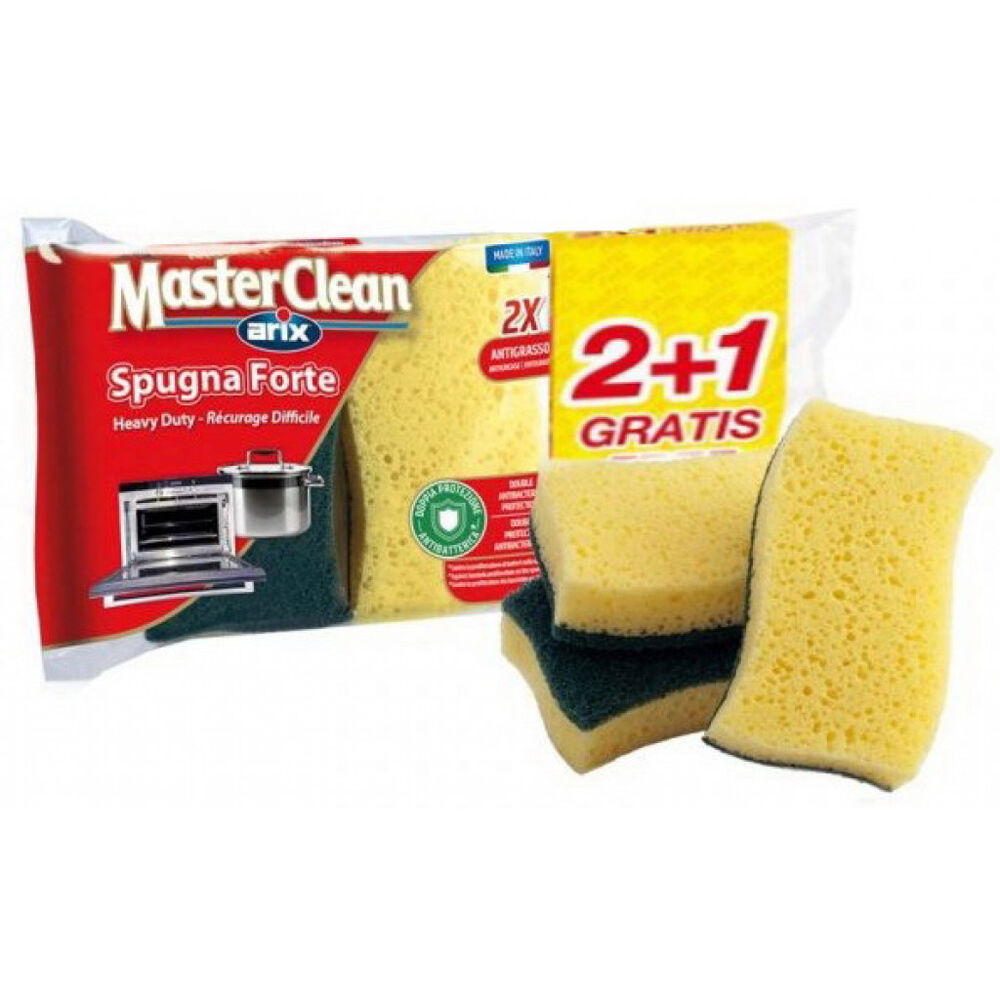 Masterclean Spugna Abrasiva Antibatterica 3 pz, , large