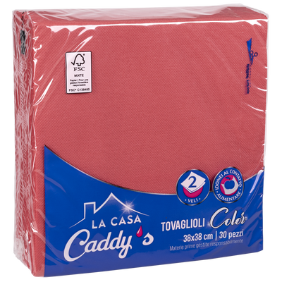 Caddy's Tovaglioli 38x38 Rosso 30 Pezzi