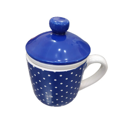 Tea Time Tazza Blu con Coperchio