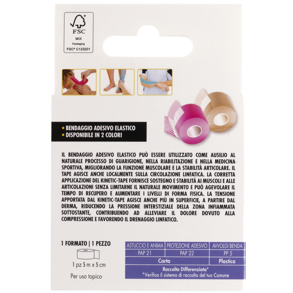 Essere Benessere Kinetik Pelle/Fucsia 5mx5cm 1pz, , large