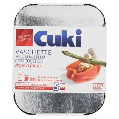 Cuki Vaschetta in Alluminio con Coperchio 5 Pezzi