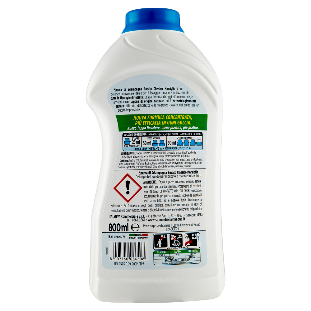 Spuma di Sciampagna Marsiglia Bucato Classico 800 ml, , large