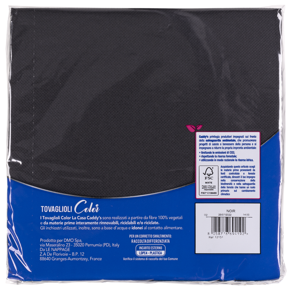 Caddy's Tovaglioli 38x38 Nero 30 Pezzi, , large