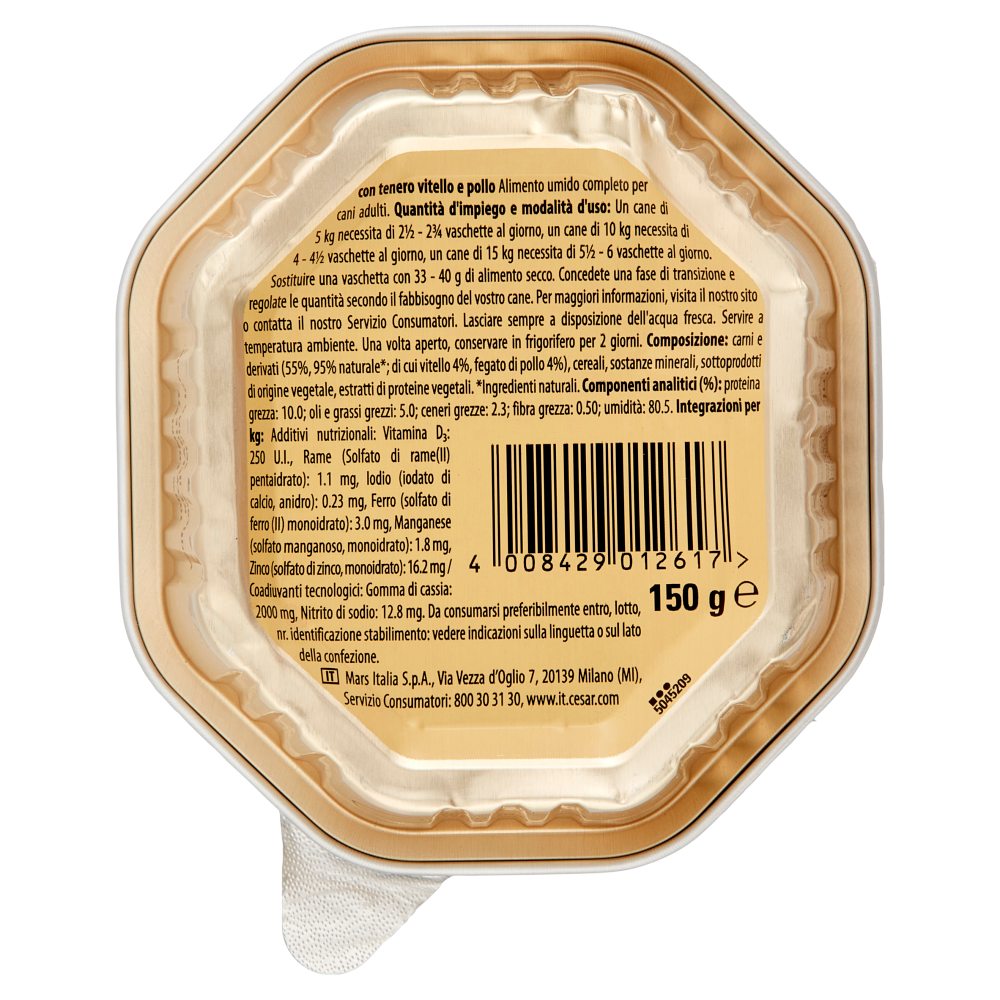 Cesar Ricette Classiche con Tenero Vitello e Pollo 150 g, , large