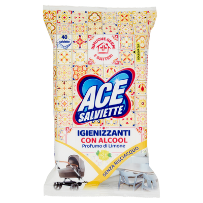 Ace Salviette Igienizzanti Azione Sgrassante 40 Pezzi