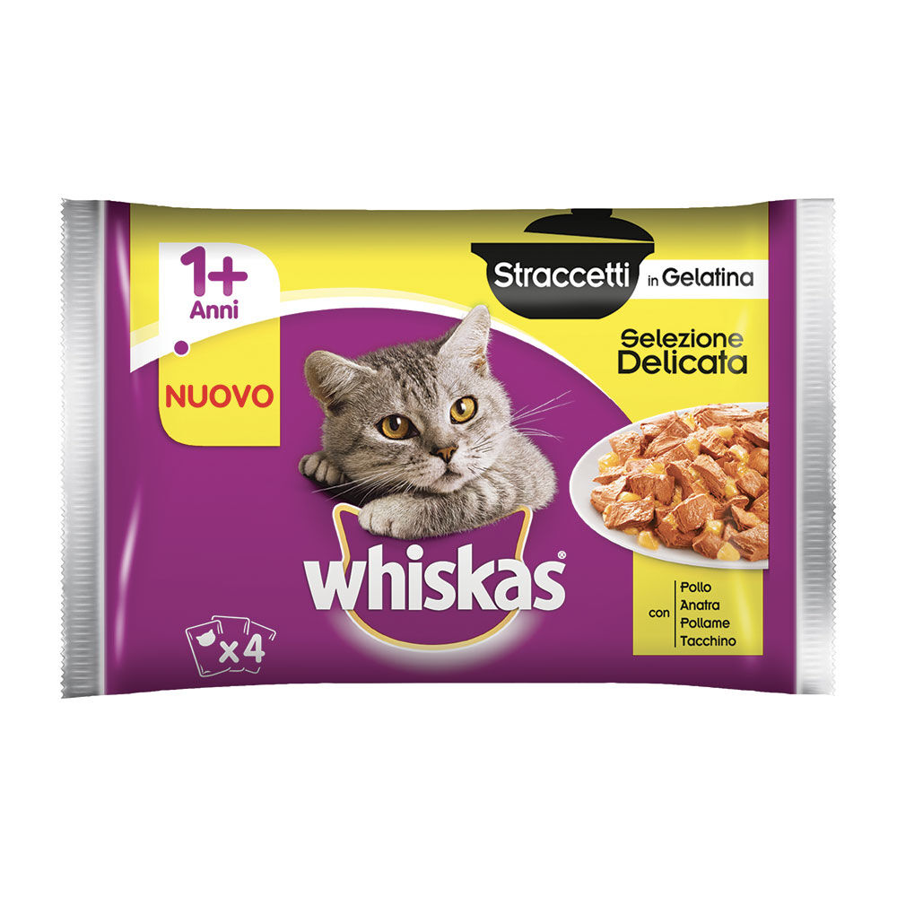Whiskas Pure Delight Selezione Delicata Tenerezze in Gelatina (1+ Years) 4 Buste 85 g, , large