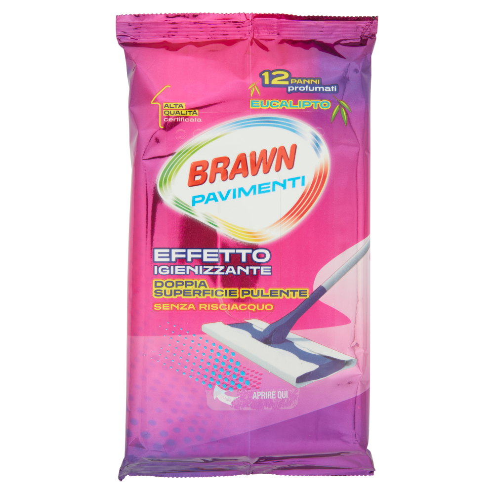 Brawn Pavimenti Panni Umidificati Igienizzanti 12 Pezzi, , large