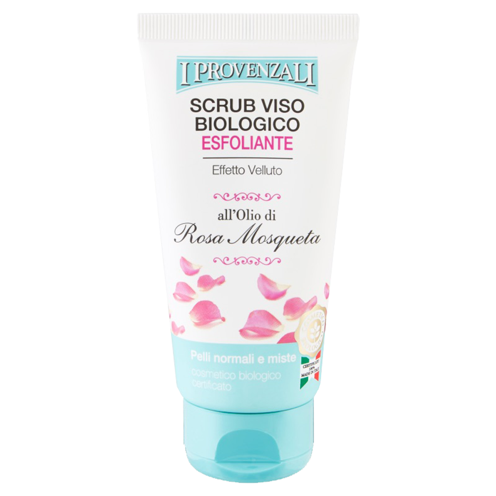I Provenzali Scrub Viso Biologico Esfoliante all'Olio di Rosa Mosqueta 75 ml, , large