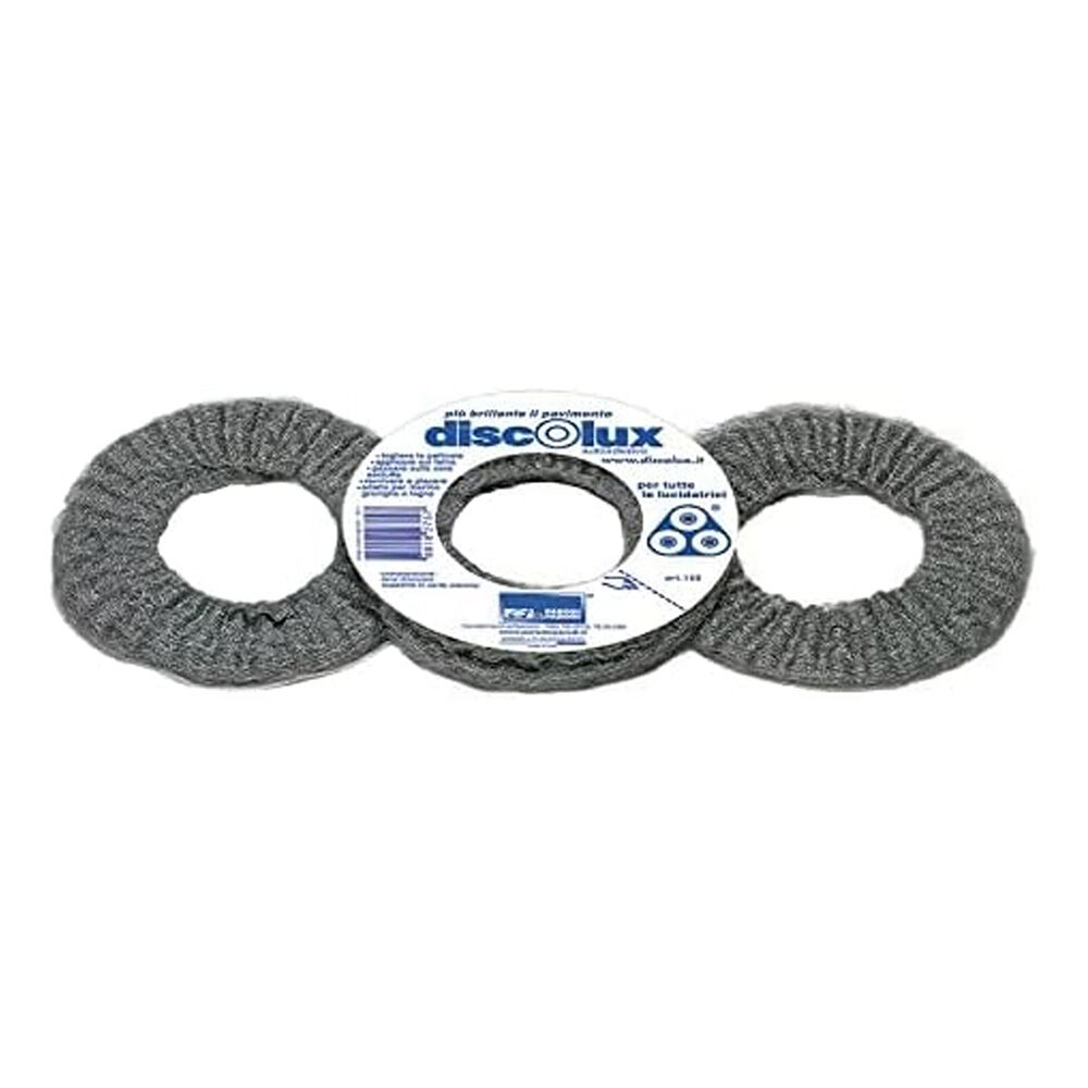 Discolux Lucidatrice Lana Acciaio, Set da 3 Pezzi - -