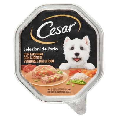 Cesar Dog Selezioni dell'Orto con Gustoso Tacchino Cuore di Verdure e Mix di Riso 150 gr