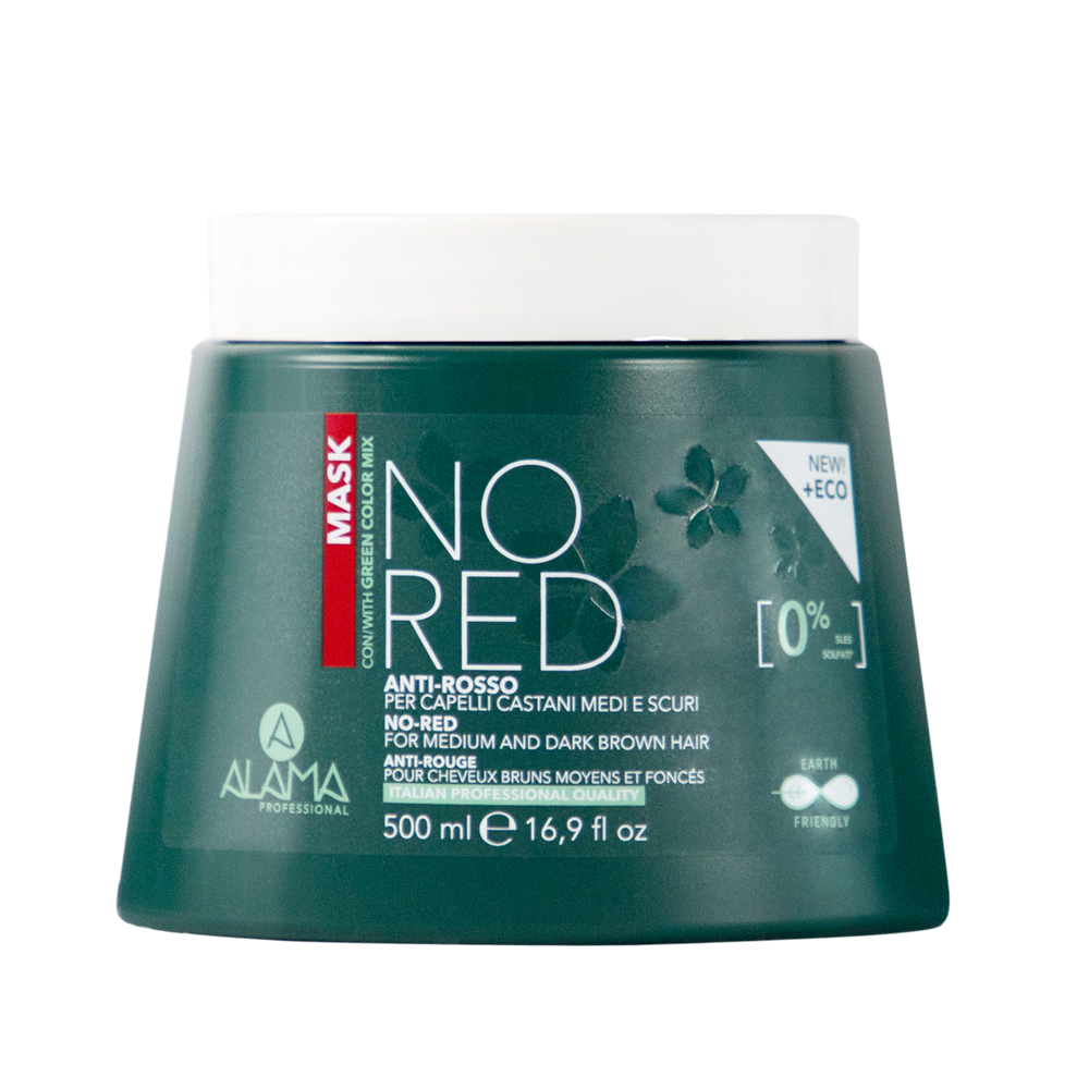 Alama No Red Maschera per Capelli Castani Medi e Scuri 500 ml - -