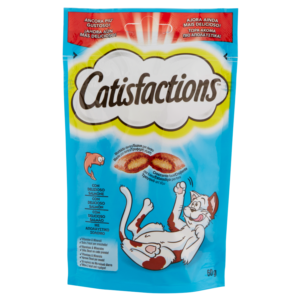 Catisfactions Snack Gatto con Delizioso Salmone 60 g, , large