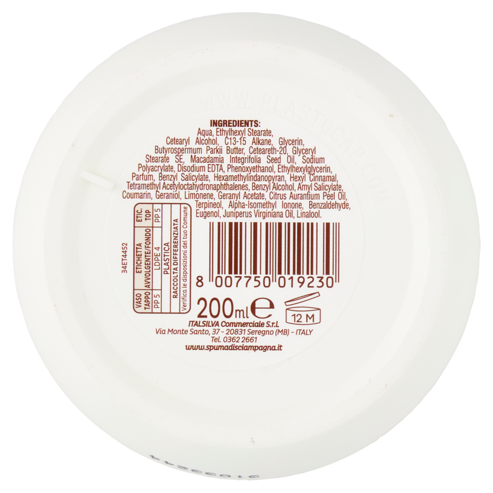 Spuma di Sciampagna Benessere Burro Corpo Vellutante Olio di Macadamia 200 ml, , large