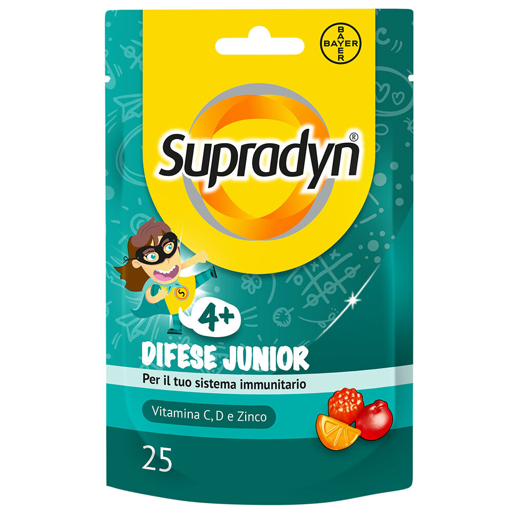 Supradyn Difese Junior Integratore con Vitamina C D e Zinco 25 Caramelle Gommose, , large