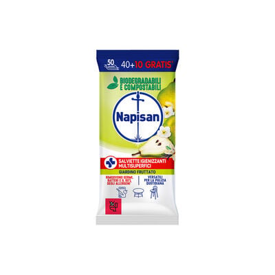 Napisan Salviette Igienizzanti Biodegradabili Freschezza Floreale 50 pezzi	