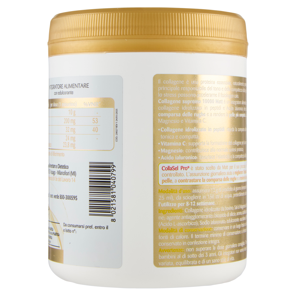 Matt Bellezza Collagene Supremo 10.000 con Acido Ialuronico 180 g, , large
