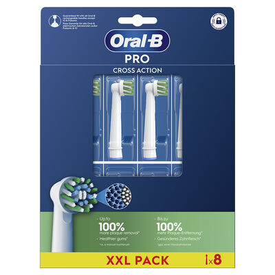 Oral-B Testine di Ricambio Pro Cross Action per Spazzolino Elettrico Denti Ricaricabile 8 Pezzi