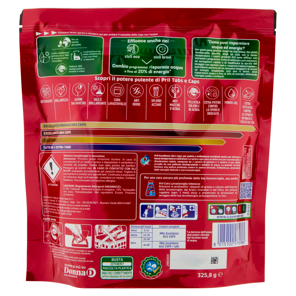 PRIL Excellence 4in1 Caps 18 Pezzi, , large