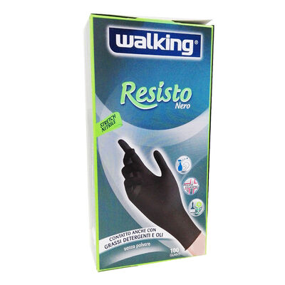Walking Resisto Guanti Monouso in Nitrile Taglia L 100 pezzi	