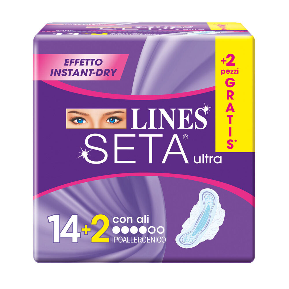 Lines Seta Ultra Lungo 16 Assorbenti, , large