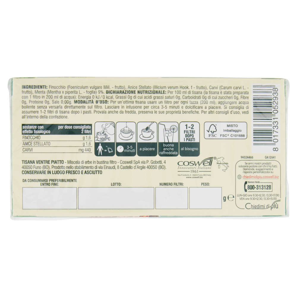 L'Angelica Nutraceutica le Tisane Ventre Piatto 20 Filtri 40 g, , large